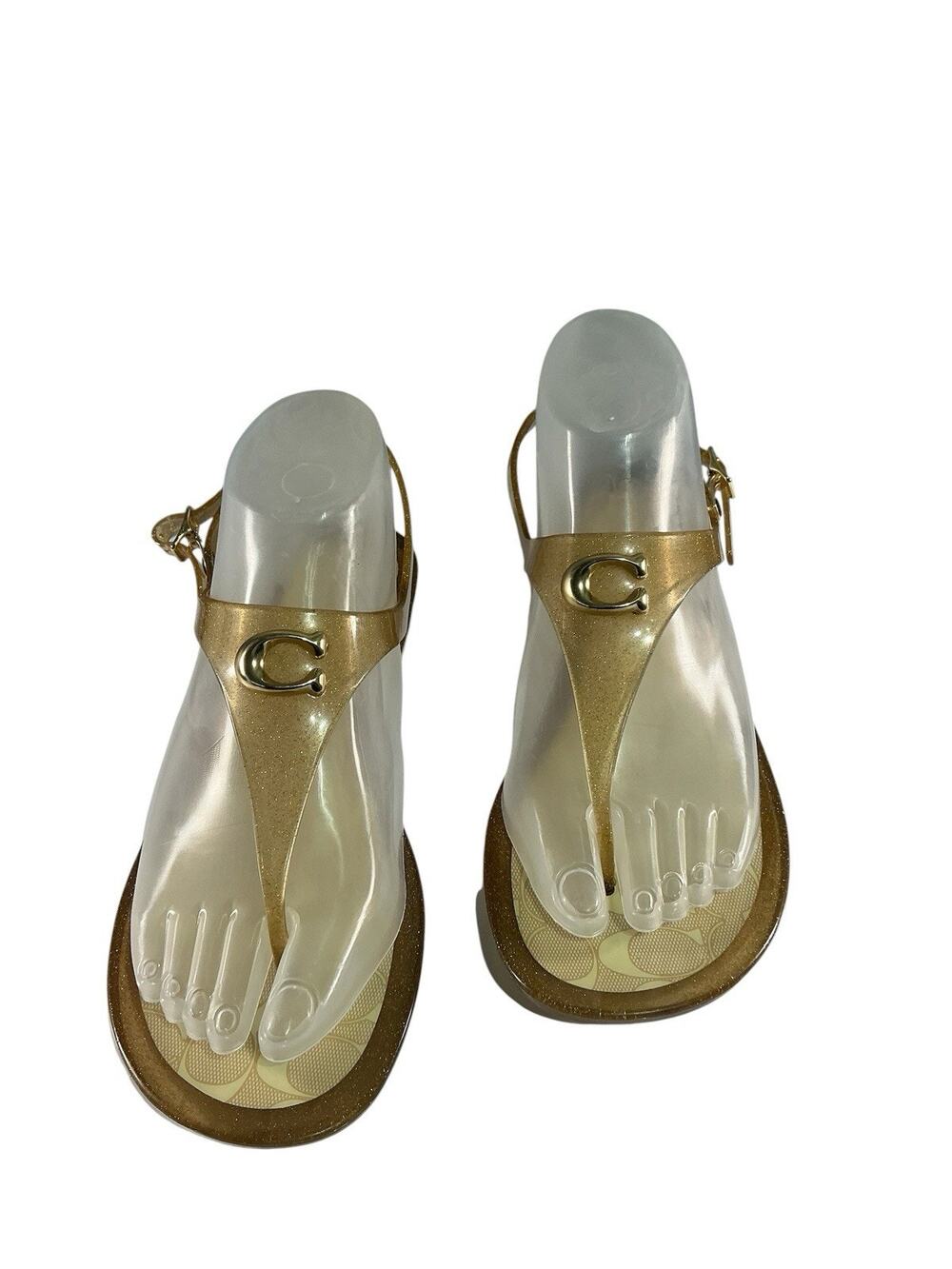 Coach Natalee Jelly Dark Gold Sandals size 8 Women’s